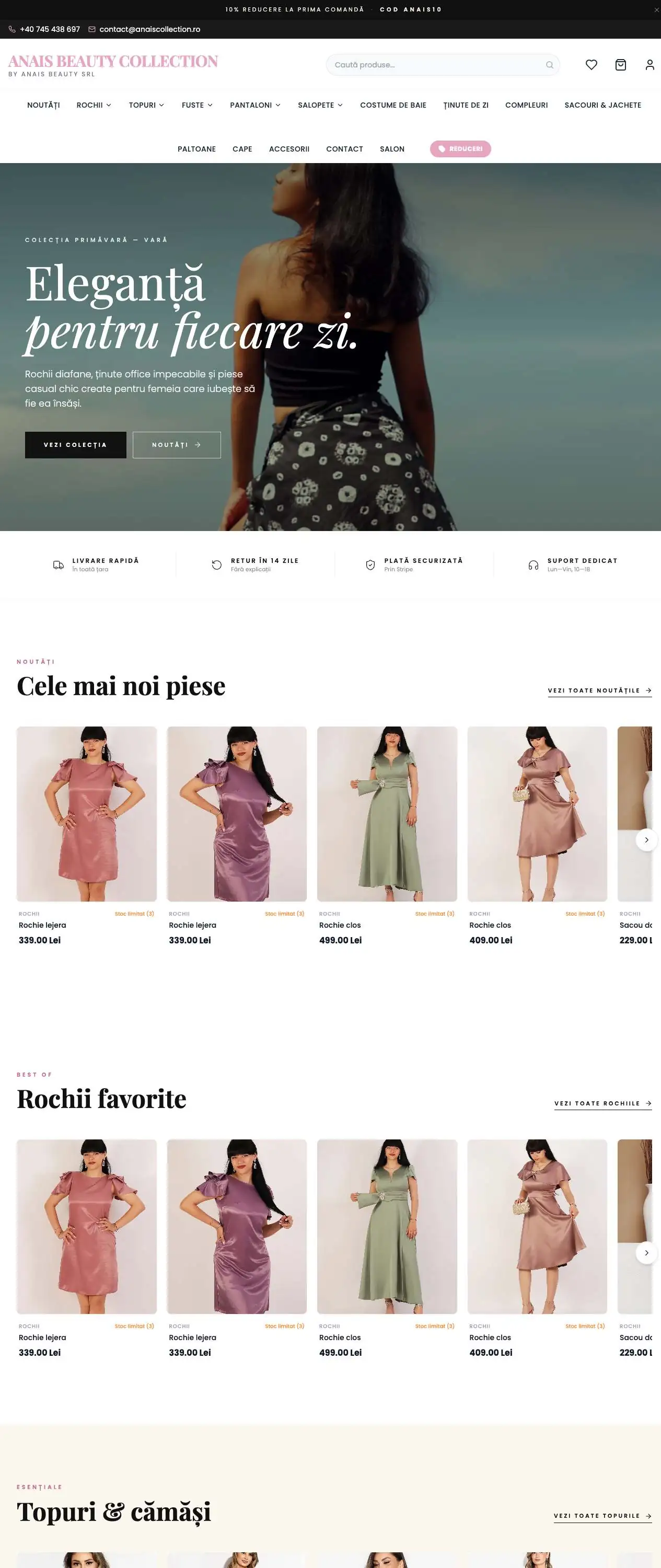 ANAIS Collection, pagina principală